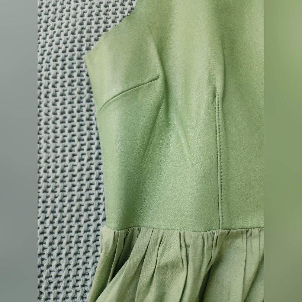 Vintage Sundress Fit And Flare, Size M, Fits Like An M Petite. Green. - Picture 3 of 7